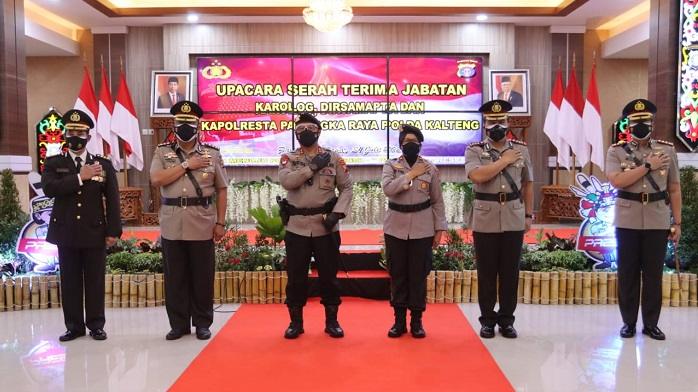 2 Pejabat Utama dan Kapolresta di Wilayah Polda Kalteng Resmi Berganti