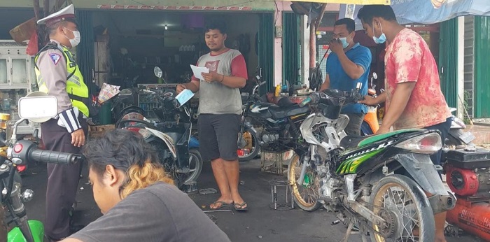 Gara-gara Knalpot Brong, Bengkel Motor Disasar Satlantas Polres Kobar
