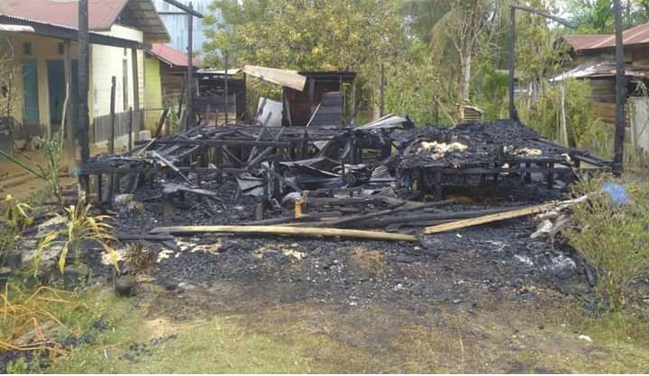 Satu Rumah Warga Katingan Tengah Rata dengan Tanah Dilalap Api