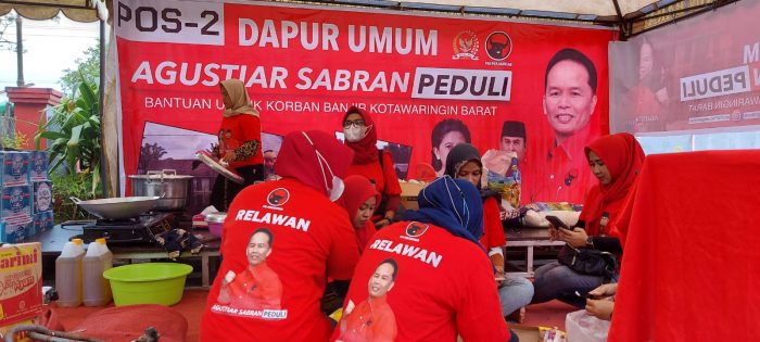 Banjir di Kobar Makin Parah, PDIP Dirikan Dapur Umum Agustiar Sabran Peduli