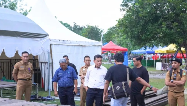 Sekda Tinjau Persiapan Stand Sukamara Expo 2024 di Taman Permata Sukma
