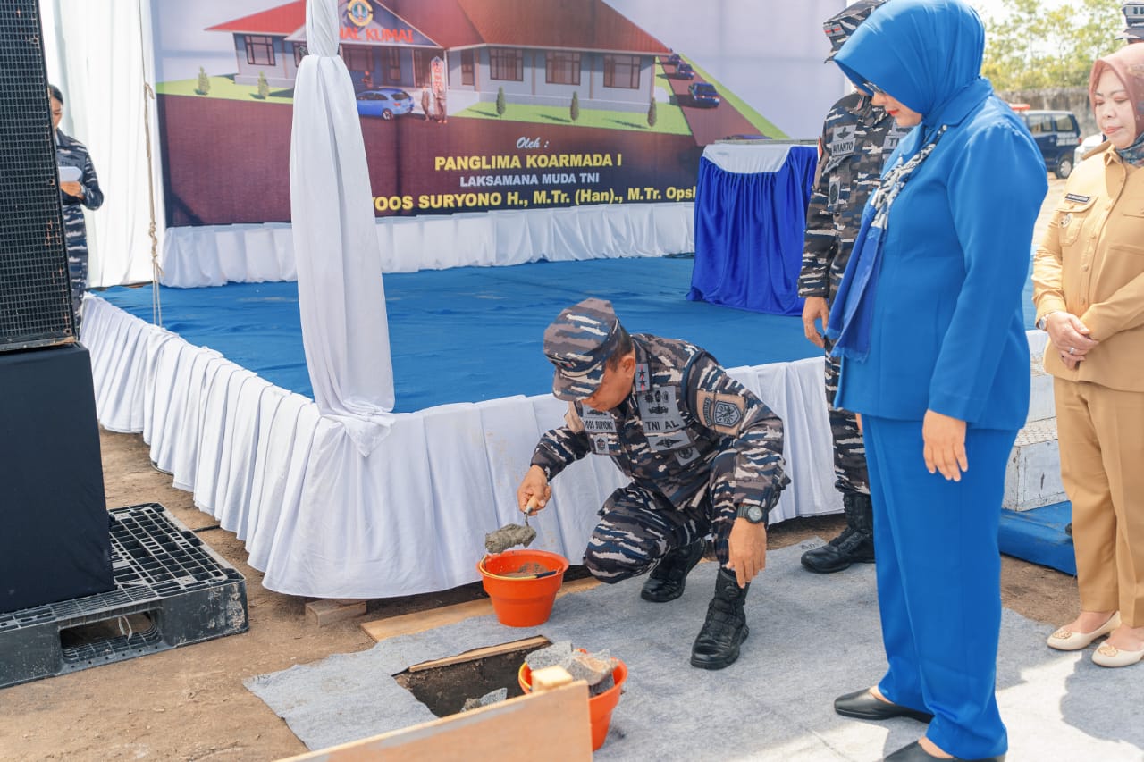 Pangkoarmada I Letakkan Batu Pertama Mako Lanal Kumai, Perkuat Keamanan Laut Kalteng