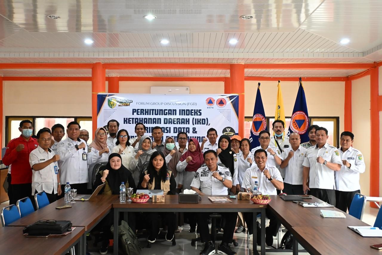 BPBD Kalteng dan BNPB Gelar FGD Penghitungan Indeks Ketahanan Daerah di Palangka Raya dan Katingan