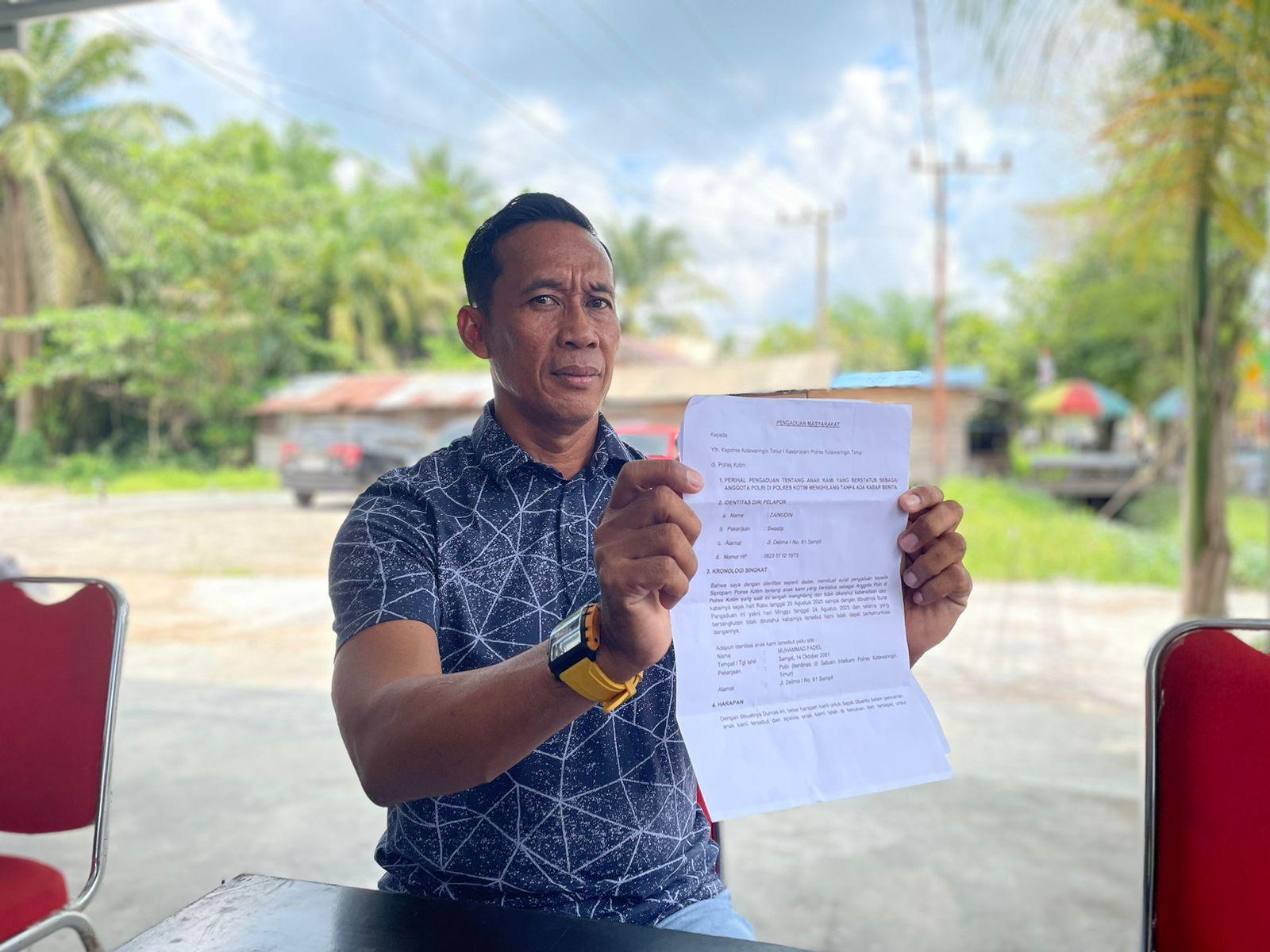 Orang Tua Anggota Intelkam Polres Kotim yang Hilang Lapor Propam