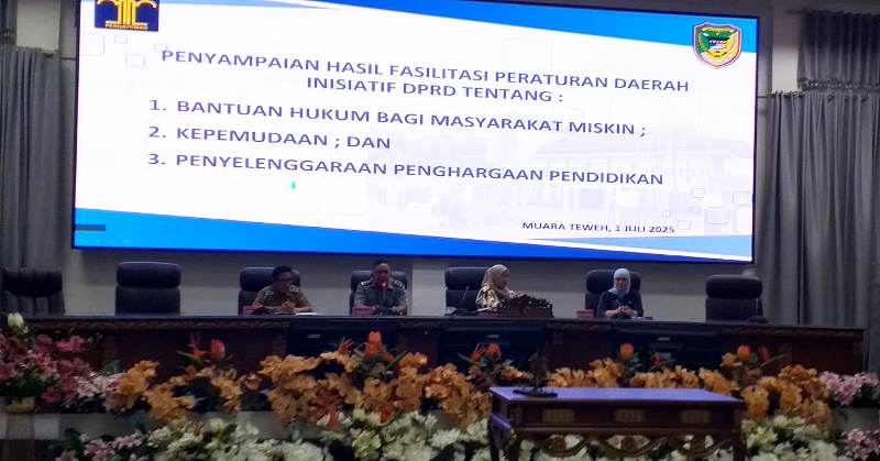 Tiga Raperda Prioritas DPRD Barito Utara Masuki Tahap Fasilitasi Provinsi