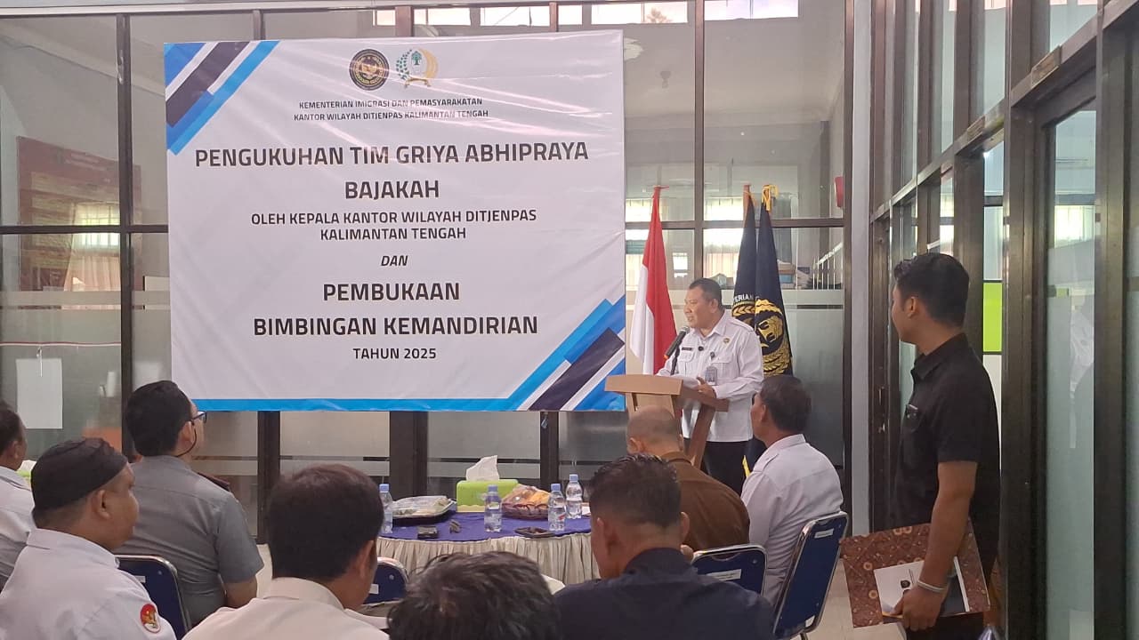 Dorong Kemandirian Klien, Ditjenpas Kalteng Resmikan Tim Griya Abhipraya Bajakah
