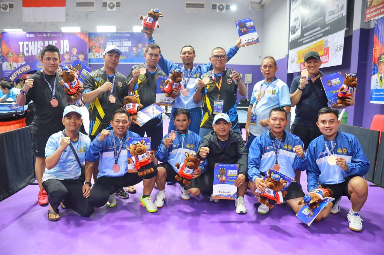 Tim Tenis Meja Kalteng Sumbang Dua Perunggu di PORNAS Korpri ke-17