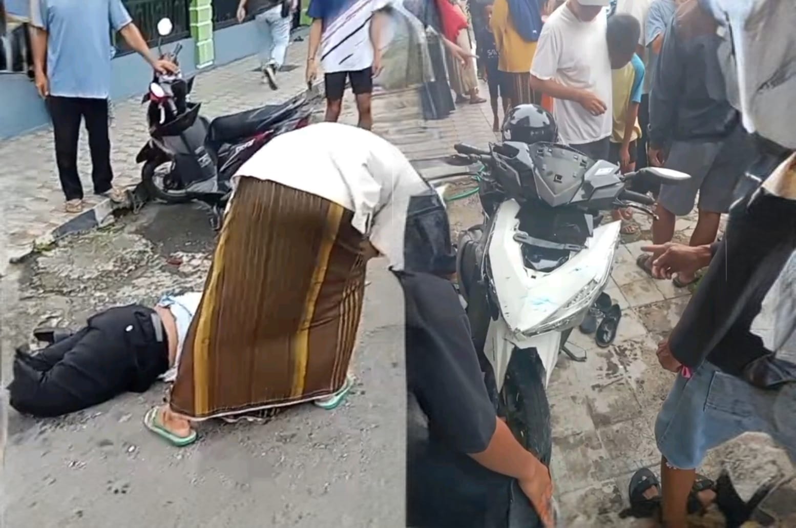 Lawan Arus, Pengendara Honda Beat di Pangkalan Bun Tabrakan dengan Vario