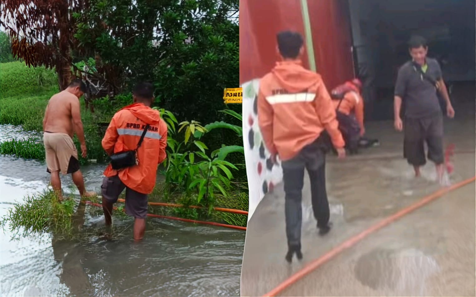 Banjir Genangi Rumah Warga di Sidorejo, TRC BPBD Kobar Langsung Lakukan Penanganan