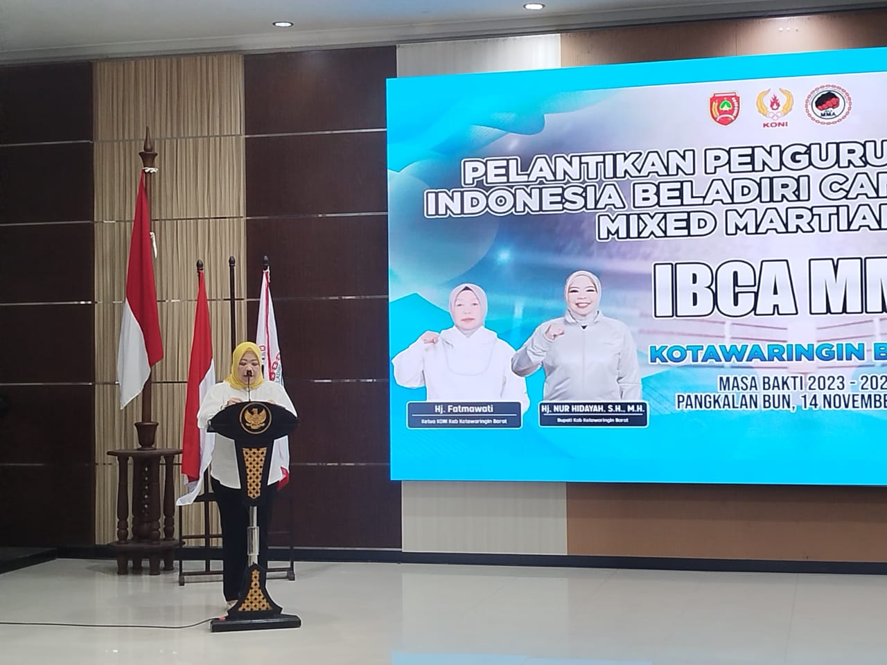 Bupati Nurhidayah Hadiri Pelantikan IBCA MMA Kobar, Tegaskan Pentingnya Pembinaan Mental Remaja