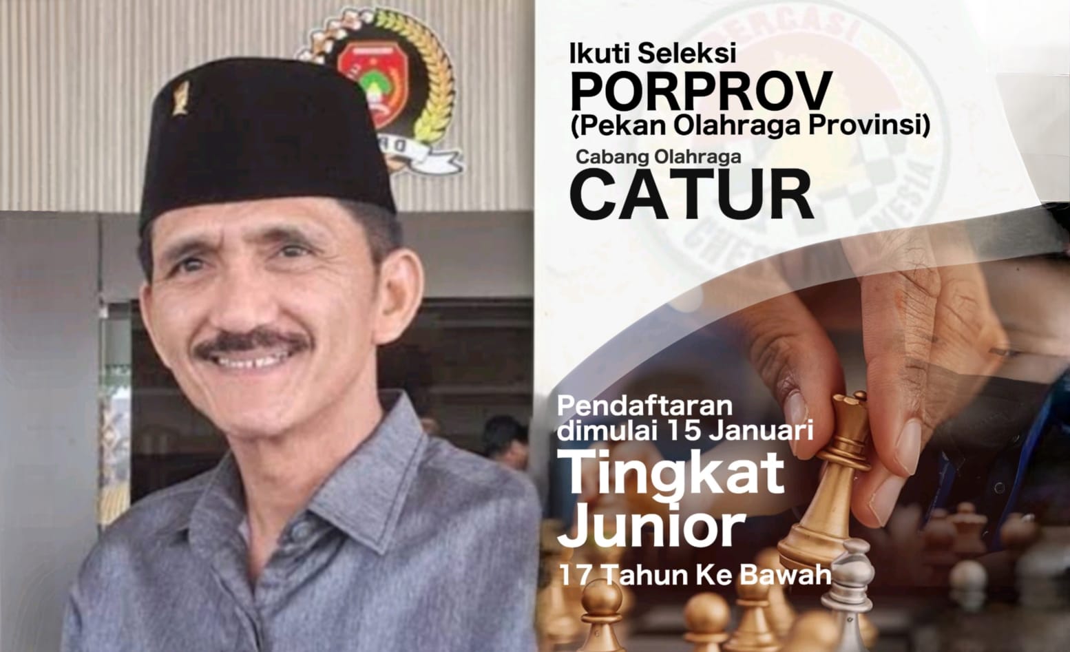 Berburu Medali Emas, Percasi Kobar Buka Seleksi Atlet Catur Junior dan Senior