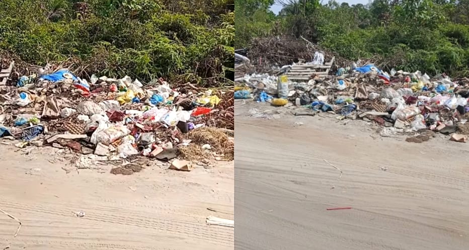 Warga Geram, Sampah Liar Numpuk di Jalur Simpang Bundaran Obor-Pinang Merah