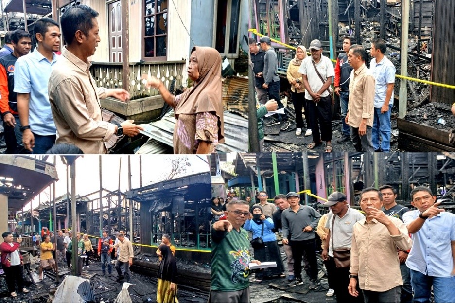 Sekda Barito Utara Wakili Bupati Tinjau Korban Kebakaran di Pasar Dermaga