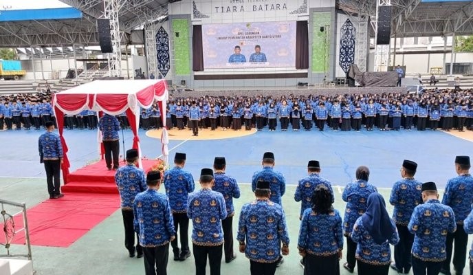 Pimpin Apel Gabungan, Bupati Barito Utara Minta ASN Solid dan Profesional