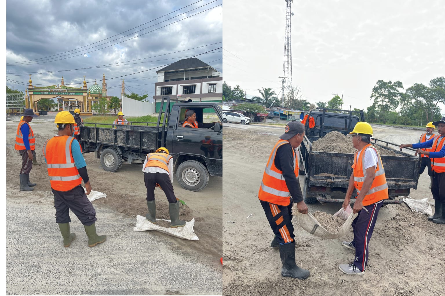 Cegah Risiko Kecelakaan, PUPR Kobar Tertibkan Pasir Berserakan di Jalan Samari