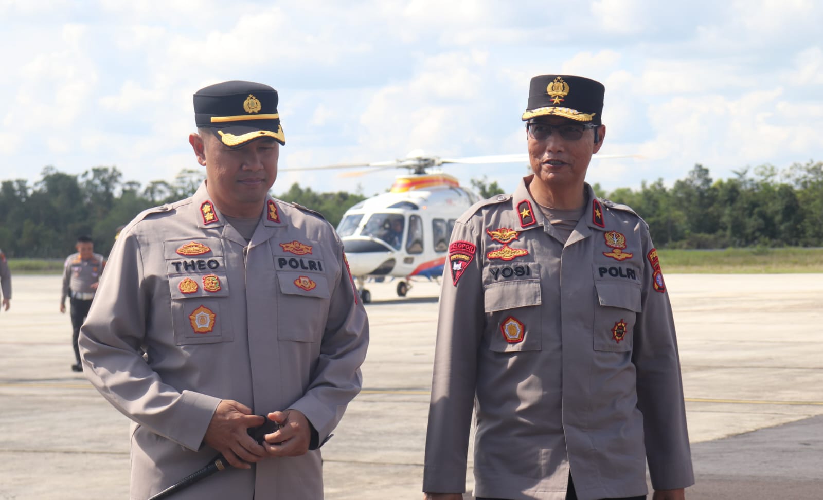 Kapolres Kobar Sambut Wakapolda di Bandara Iskandar, Perkuat Sinergi Hadapi Karhutla
