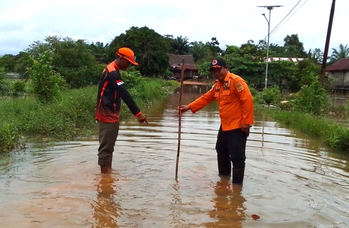 Banjir Kembali Rendam Pangkut, BPBD Kobar Pantau Wilayah Hulu Sungai Arut