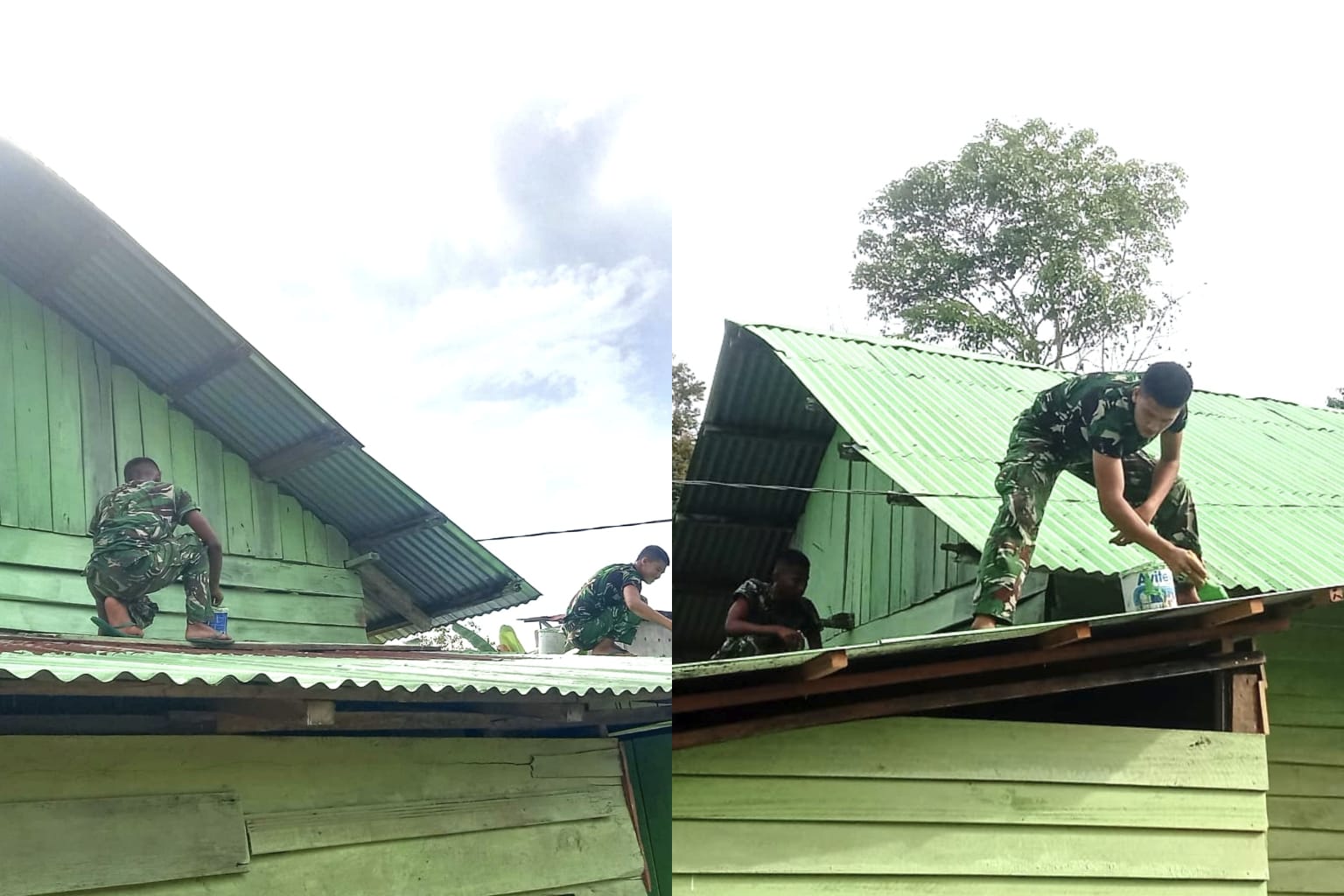 Gotong Royong Satgas TMMD dan Warga Percepat Kemajuan Desa Sungai Hijau