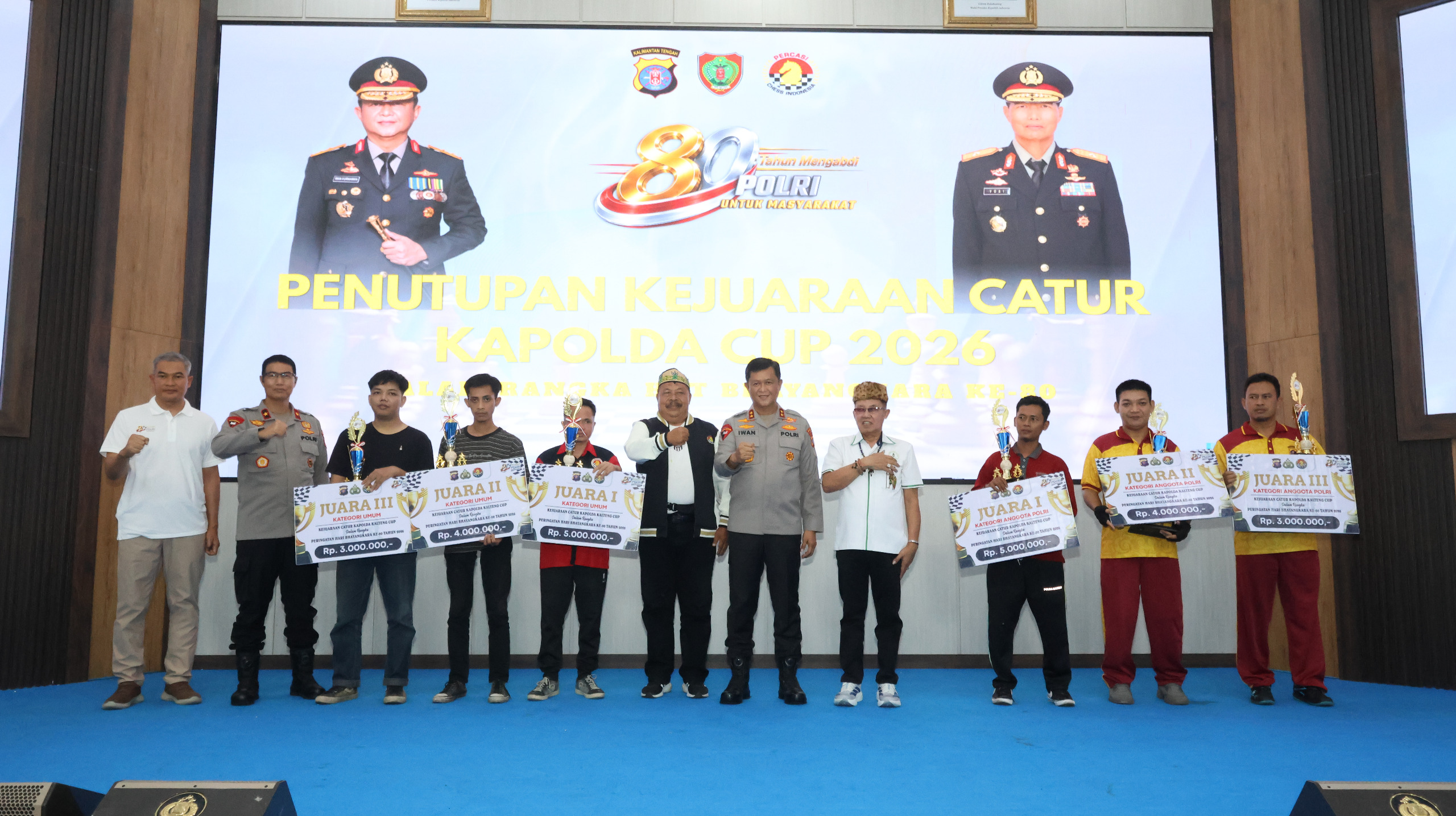 Kejuaraan Catur Kapolda Cup 2026 Berakhir, Enam Pecatur Keluar sebagai Juara