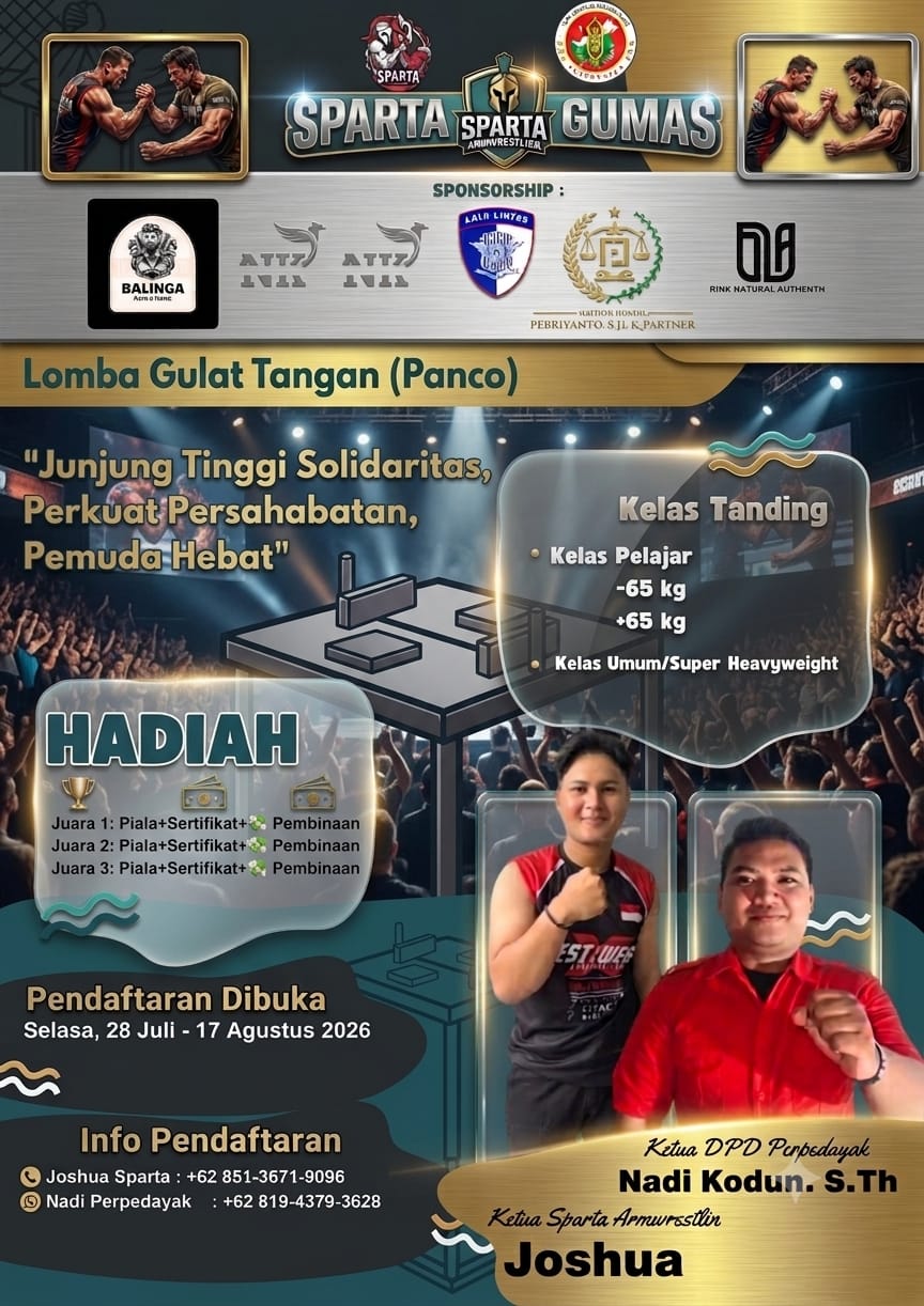 Kasat Lantas Gumas Dukung Lomba Panco Perpedayak-Sparta Armwrestling