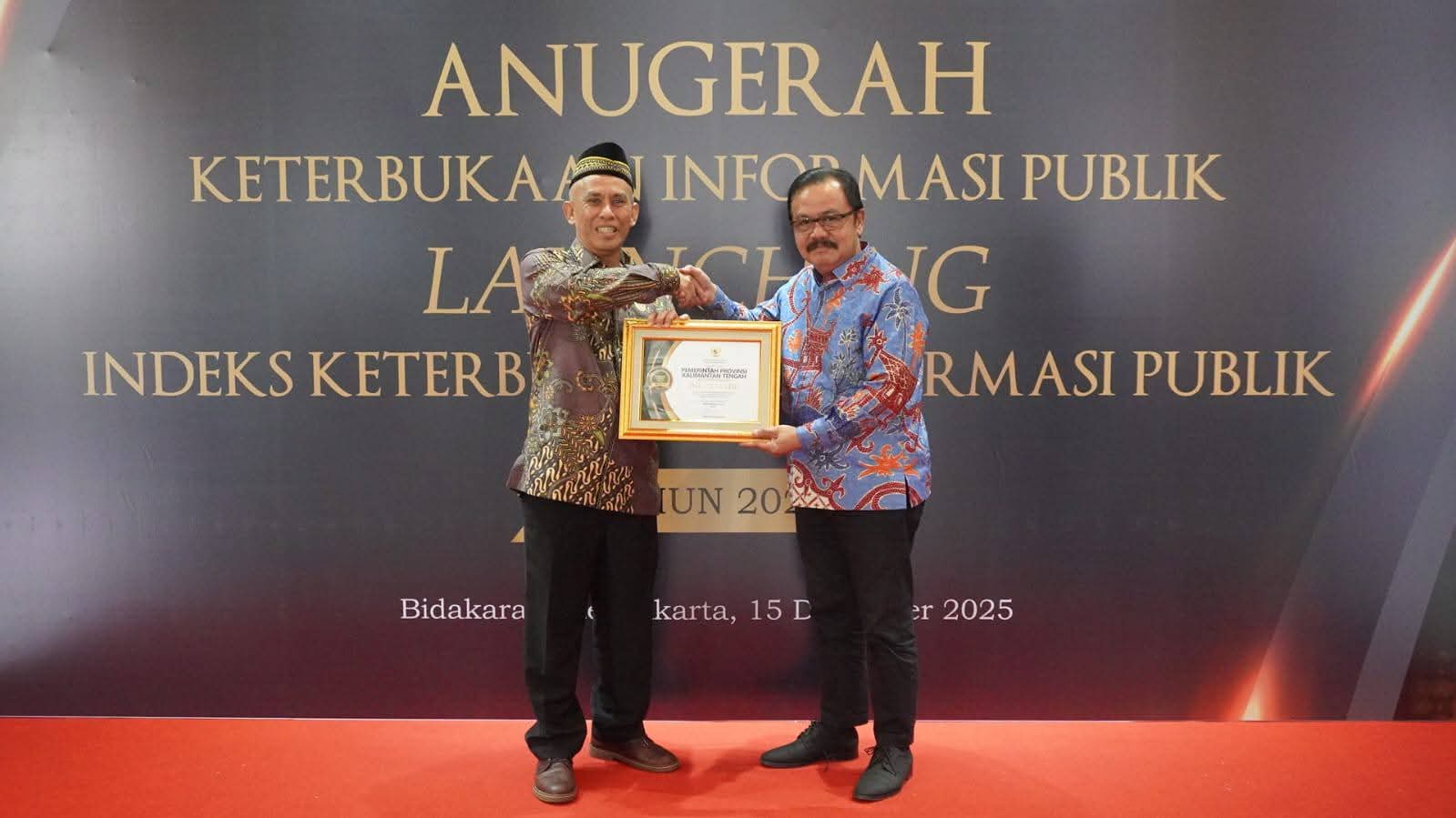 Pemprov Kalteng Raih Predikat Badan Publik Informatif 2025