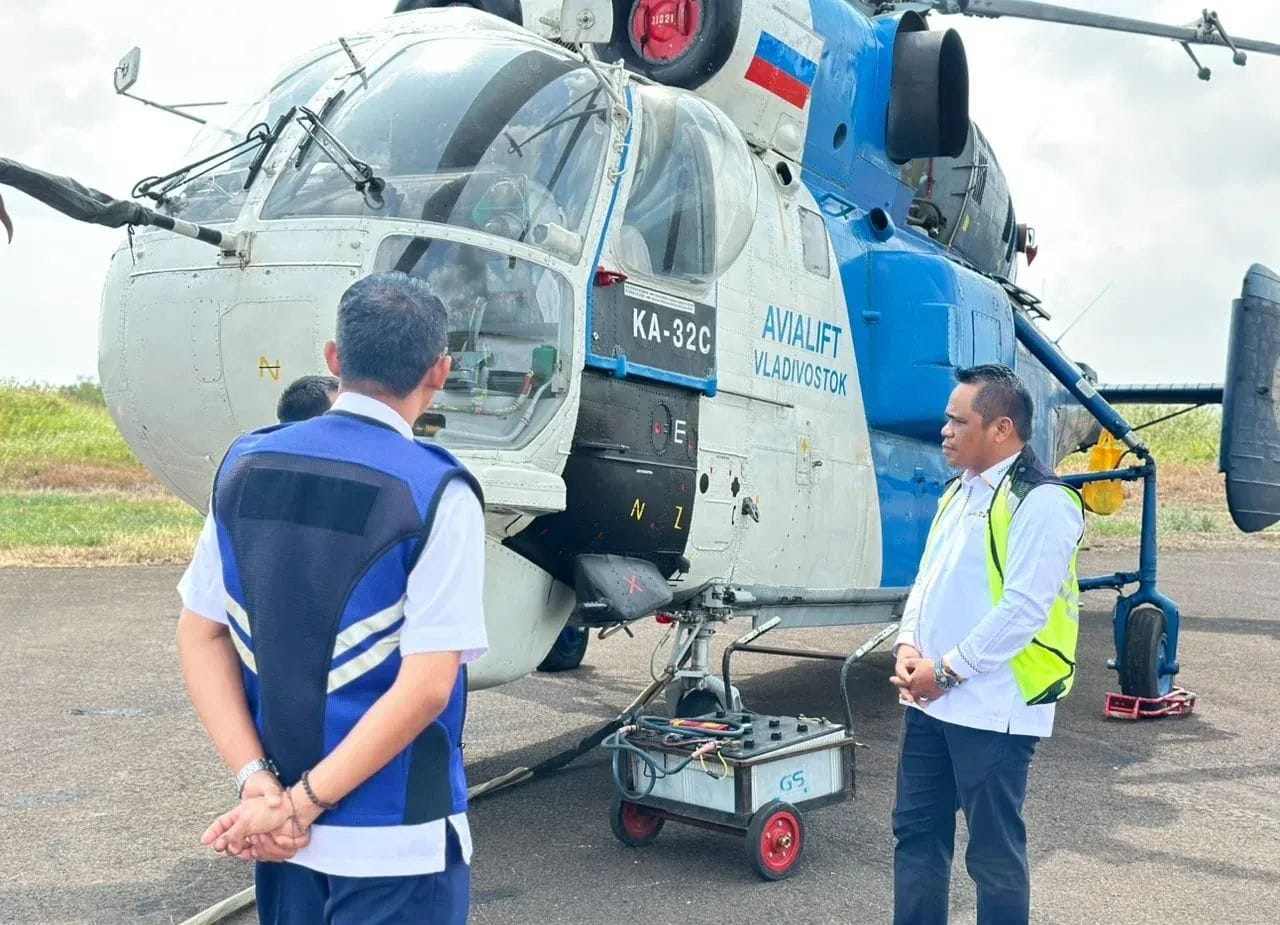 DPRD Seruyan Tinjau Helikopter Water Bombing, Kesiapan Hadapi Karhutla Diperkuat